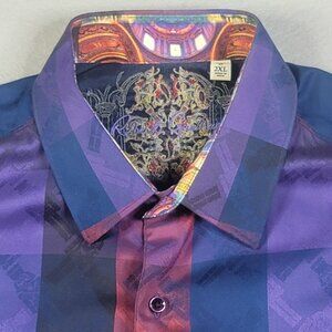 Robert Graham Nutcracker Long Sleeve Shirt Men's 2XL Contrasting Cuff